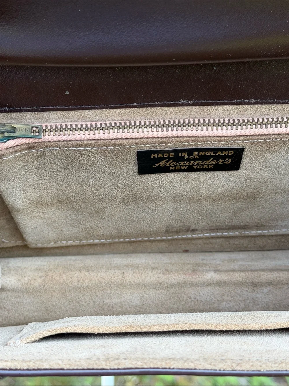 Vintage English Leather Shoulder Bag Brown Made in England Classic 60s 70s